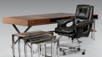 Mahogany desk, the top with compartments...