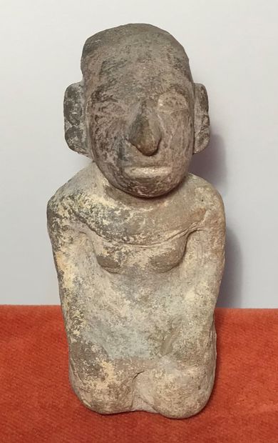Statuette of kneeling figure. 
AZTIC civilization,...