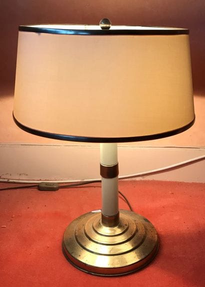 Floor lamp, the tubular metal shaft in two...
