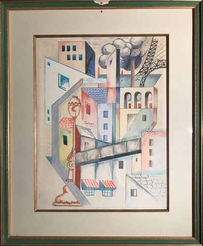 École CUBISTE NORDIQUE :
PARIS, TABAC.
Watercolour.
Sight:...