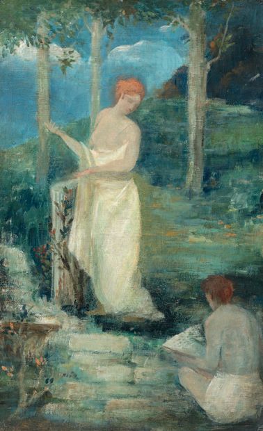 Ecole FRANÇAISE vers 1900 :
ALLEGORY.
Oil...