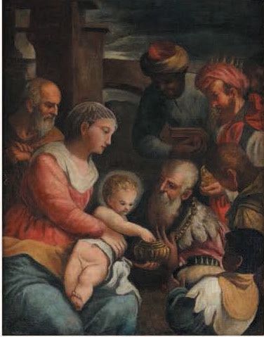 École ITALIENNE du XVIIe siècle :
ADORATION...