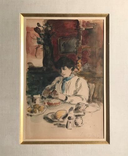 Albert ANDRÉ (1869-1954) :
WOMAN LUNCHING.
India...