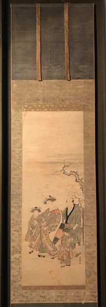 JAPON - XIXe siècle.
Ink and colours on paper,...