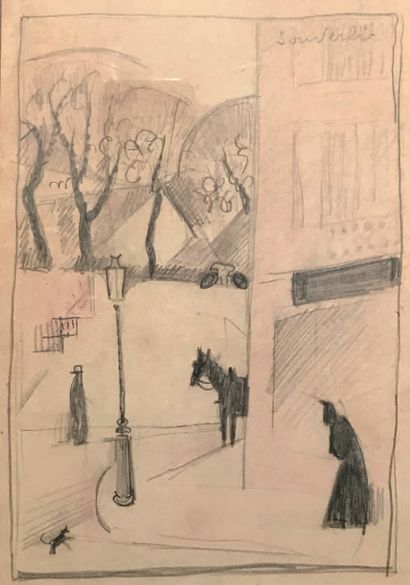 Jean SOUVERBIE (1891-1981) :
SCÈNE DE RUE,...