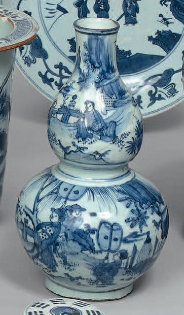 CHINE - XIXe siècle.
Vase de forme double...