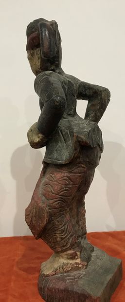 BIRMANIE - XXe siècle.
Polychrome carved...