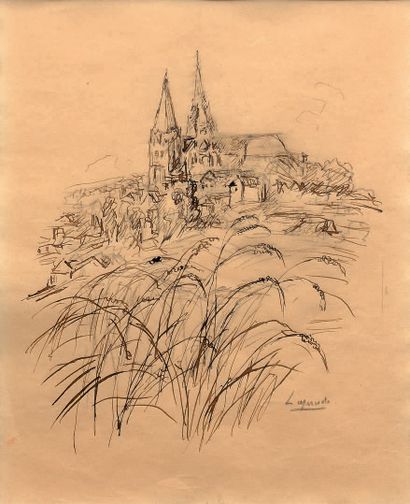 Pierre LAPRADE (1875-1931) :
CATHÉDRALE DERRIÈRE...
