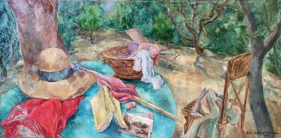 Luc Albert MOREAU (1882-1948) :
LA TERRASSE,...