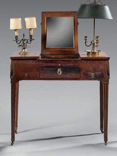 Mahogany and mahogany veneer dressing table,...