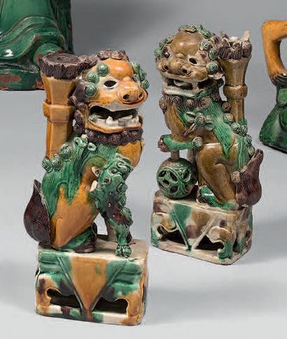 CHINE - Époque KANGXI (1662-1722).
Deux chimères...