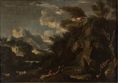 École NAPOLITAINE du XVIIIe siècle :
PAYSAGE...