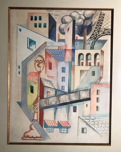 École CUBISTE NORDIQUE :
PARIS, TABAC.
Watercolour.
Sight:...