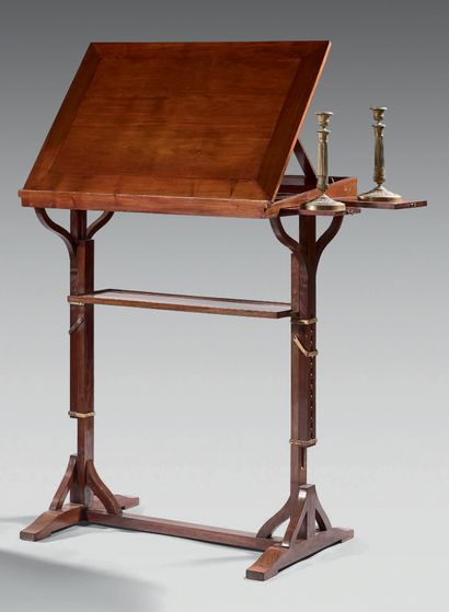 Mahogany draughtsman's table, the mobile...