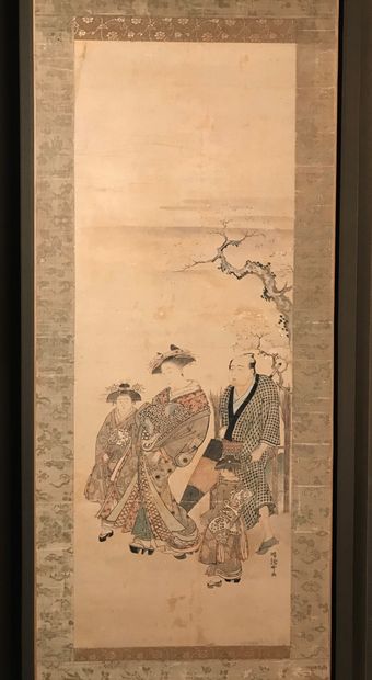 JAPON - XIXe siècle.
Ink and colours on paper,...