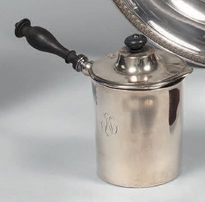 
Silver milk jug, cylindrical shape with...