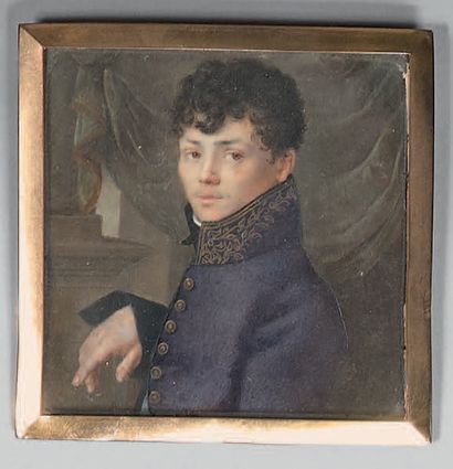 Quadrangular miniature of a young man with...