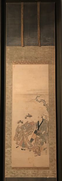 JAPON - XIXe siècle.
Ink and colours on paper,...