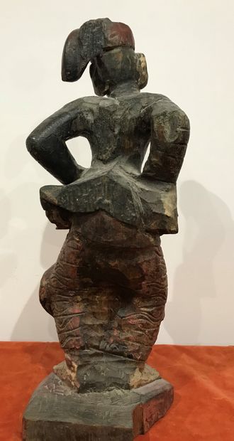 BIRMANIE - XXe siècle.
Polychrome carved...