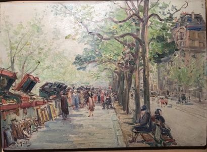 Gustave MADELAIN (1867-1944) :
LES BOUQUINISTES.
Huile...