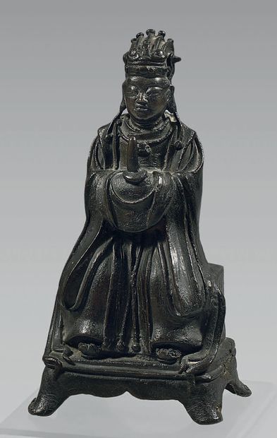 CHINE - Époque MING (1368-1644).
Statuette...