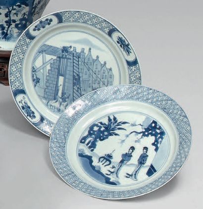 CHINE, Compagnie des Indes - XVIIIe siècle.
Deux...