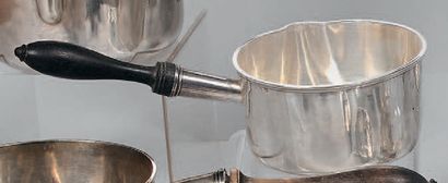 Petite casserole en argent uni (800), la...