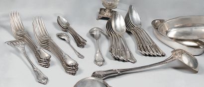 Partie de ménagère de couverts en argent...