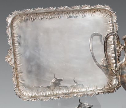 Rectangular silver tray (low title), the...