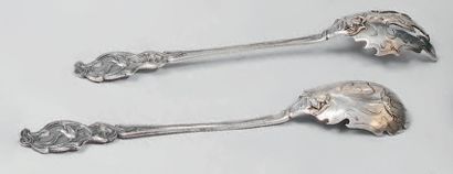 Couvert à salade en argent (800), les manches...