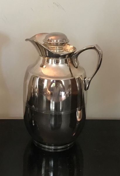 Broc thermos en métal argenté. Marque Th...