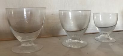 DAUM NANCY.
Cinq grands verres, deux verres...