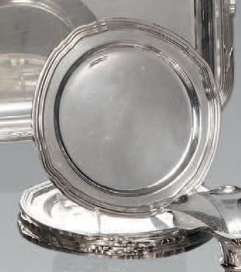 CHRISTOFLE France.

Suite de six assiettes...
