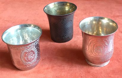 Set of three silver kettledrums (800): one...