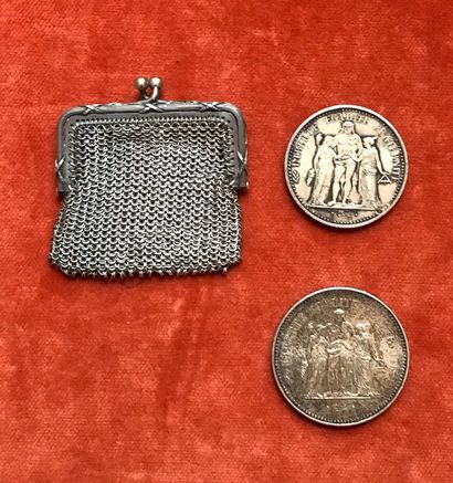 Bourse cotte de maille en argent (800), la...