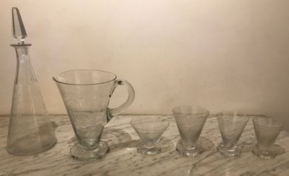 Partie de service de verres en cristal à...