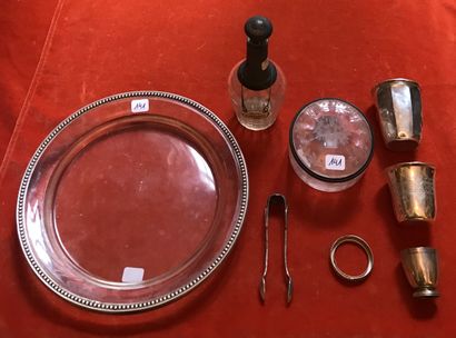 Crystal and silver set (800), including:...
