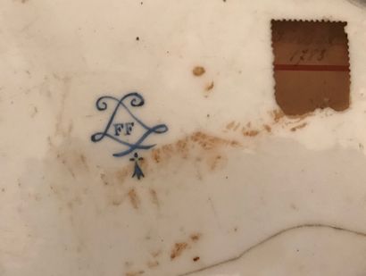 SÈVRES, 18th century.

Porcelain banner with...