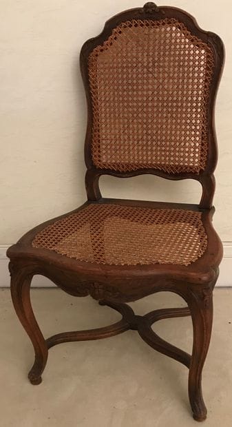 Natural wood chair molded and carved with...