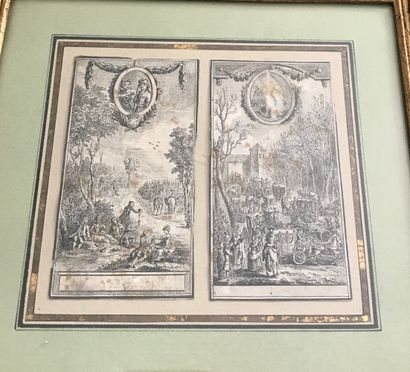 Set composed of : 

- an engraving in black...
