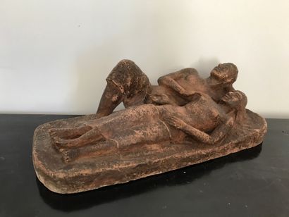 MODERN SCHOOL: Sculpture in patinated terra...