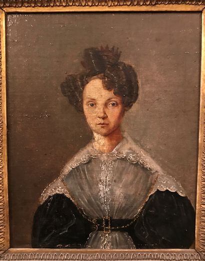 Early 19th century FRENCH SCHOOL: MAN PORTRAIT-WOMAN...