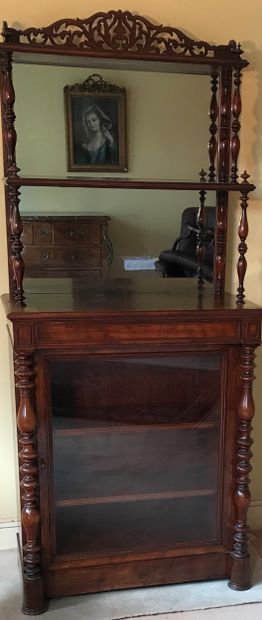 Mahogany and mahogany veneer display case,...