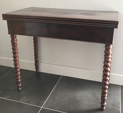 Mahogany and mahogany veneer game table,...