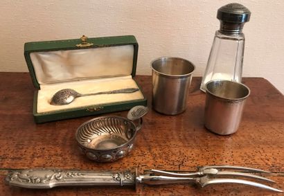 Silver set (925): two straight kettledrums...