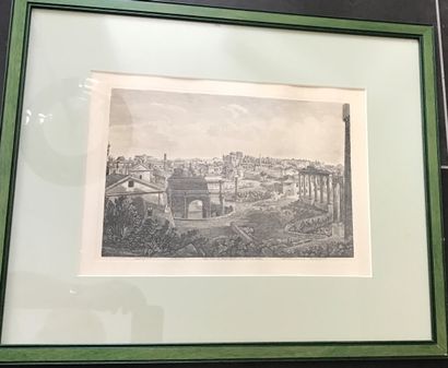 Set of four black engravings: 

- VEDUTA...