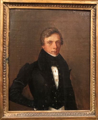 Early 19th century FRENCH SCHOOL: MAN PORTRAIT-WOMAN...