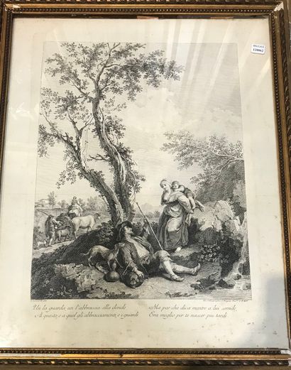 
Lot de gravures : 

- paire de gravures...