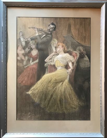 Georges REDON (1869-1943) : THE VIOLINIST...