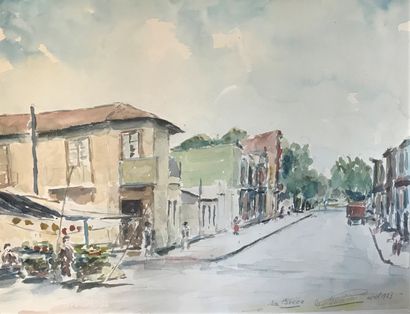 MODERN school: A STREET, LA BOCCA.

Watercolour...